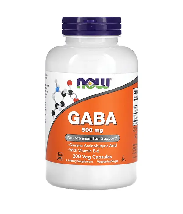 Гамма-аминобутират ГАМК ГАБА NOW Gaba 500 мг 200 vcaps