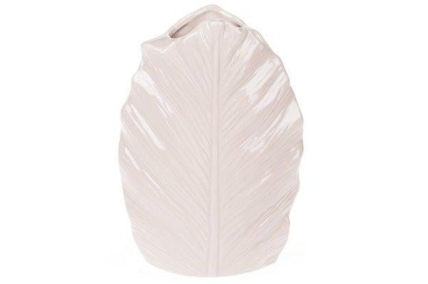 Ваза керамическая BonaDi 727215 Листик 18 см Кремовая (100113)