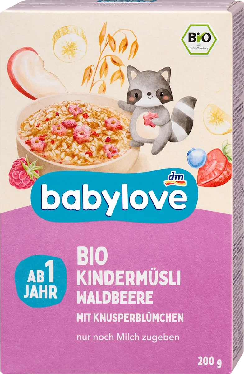 Дитячі мюслі безмолочні Babylove вівсяно-кукурудзяні з лісовими ягодами з 12 міс. 200 г (28540923)
