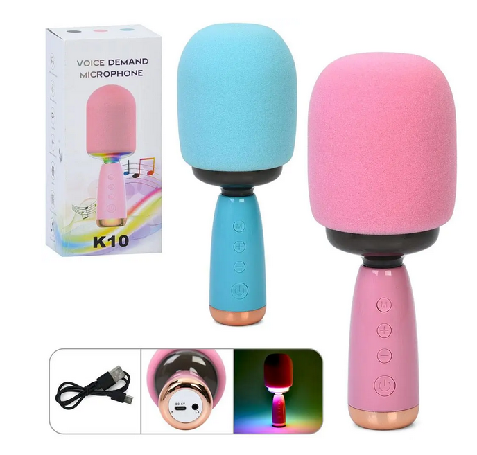 Мікрофон K10 акумулятор світло BТ в коробці 10-235-9 см - фото 2 Мікрофон K10 акумулятор світло BТ в коробці 10-235-9 см - фото 2