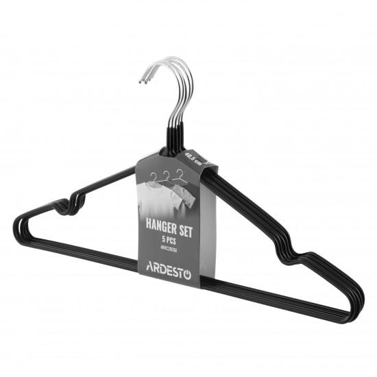 Плечики для одежды Ardesto металл/ПВХ 405 мм 5 шт. Черный (ARHC2805B)