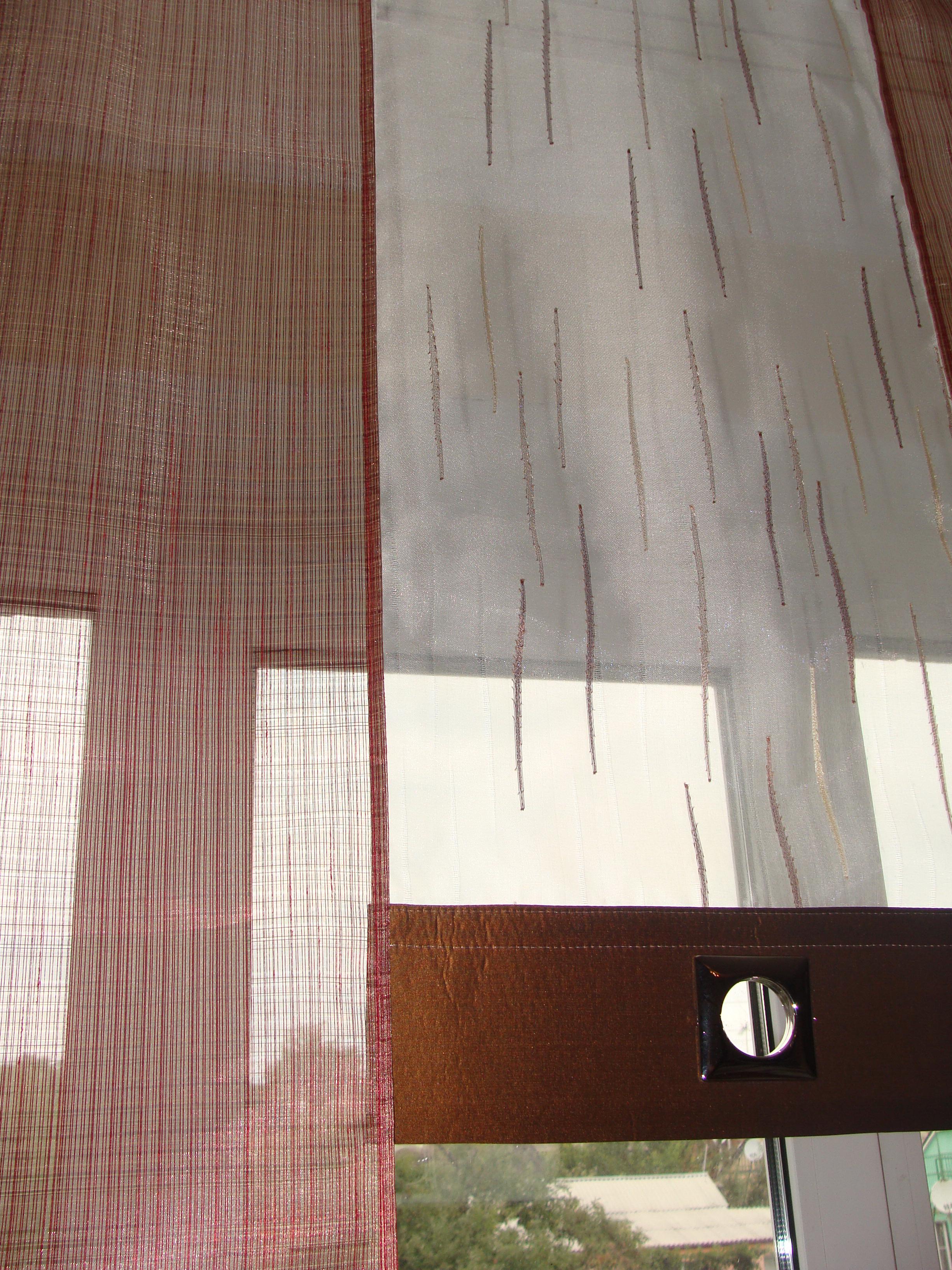 Комплект панельных занавесок Firanka Line 5 шт. карниз 160 см Оранжевый с терракотовым (13_1п) - фото 4