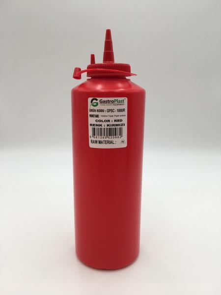 Диспенсер для соуса Gastro Plast PE с колпачком 1000 мл Красный (GPSC--001000R)