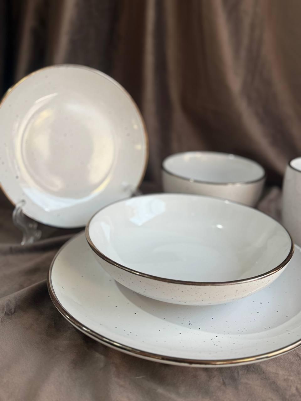 Столовий сервіз YIWU HP-19-34-5 кераміка 6 персон 30 предметів Білий (HP-19-34-5) - фото 3 Столовий сервіз YIWU HP-19-34-5 кераміка 6 персон 30 предметів Білий (HP-19-34-5) - фото 3