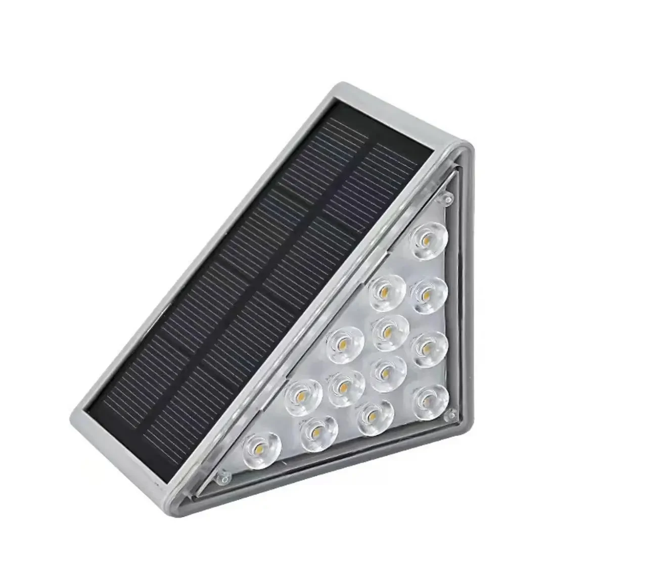 Комплект фонарей для лестницы угловой 13 LED на солнечной панели 6 шт. Серый (10507)