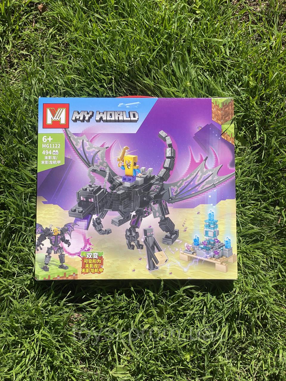 Конструктор Майнкрафт-трансформер Дракон 494 дет.