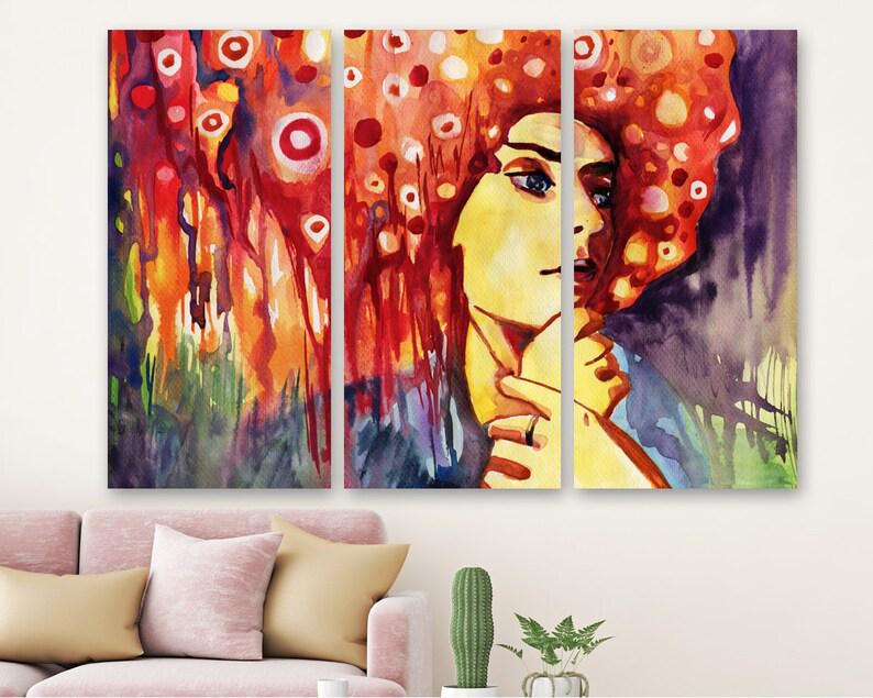 Модульная картина KIL Art Задумчивая девушка на холсте из трех частей 128x81 см (M3_L_252) Модульная картина KIL Art Задумчивая девушка на холсте из трех частей 128x81 см (M3_L_252)