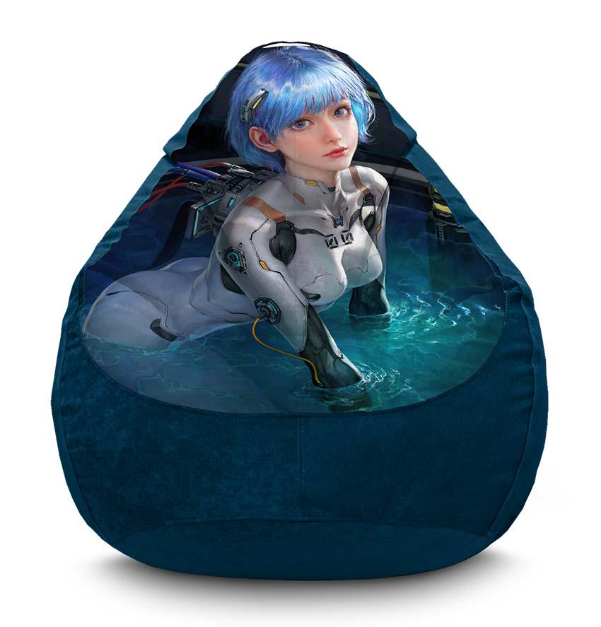 Кресло-мешок iPuff Ayanami Rei in water Evangelion флок XL 80x110 см Синий (116890) Кресло-мешок iPuff Ayanami Rei in water Evangelion флок XL 80x110 см Синий (116890)