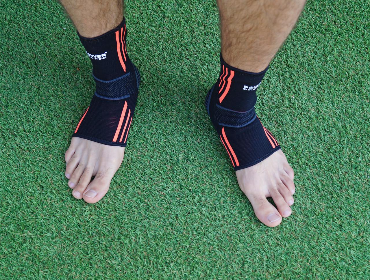 Бандажі на гомілковостоп Power System PS-6022 Ankle Support Evo 2 шт. M Black/Orange (A-012108) - фото 7