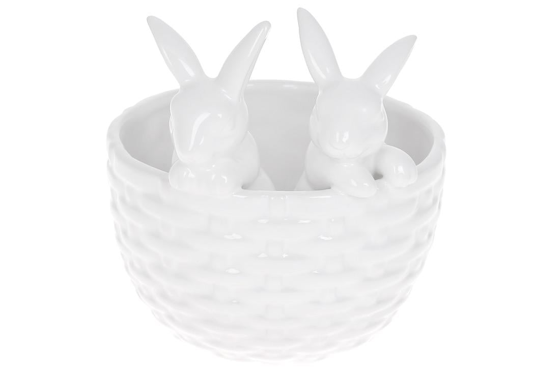 Кашпо Кролики в кошику BonaDi 15 см (733-542)