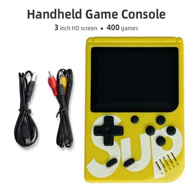 Консоль портативна ігрова з джойстиком Sup GameboyBox ретро з екраном 400 ігор Жовтий (140М) - фото 9