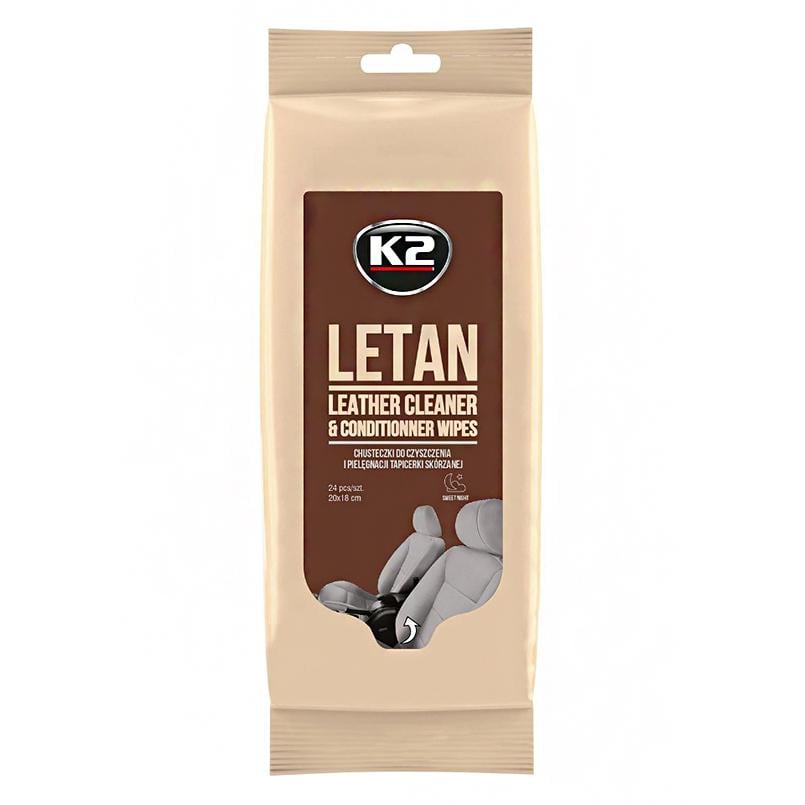 Серветки вологі для шкіряної оббивки K2 Letan Leather Cleaner&Conditionner Wipes (K210)