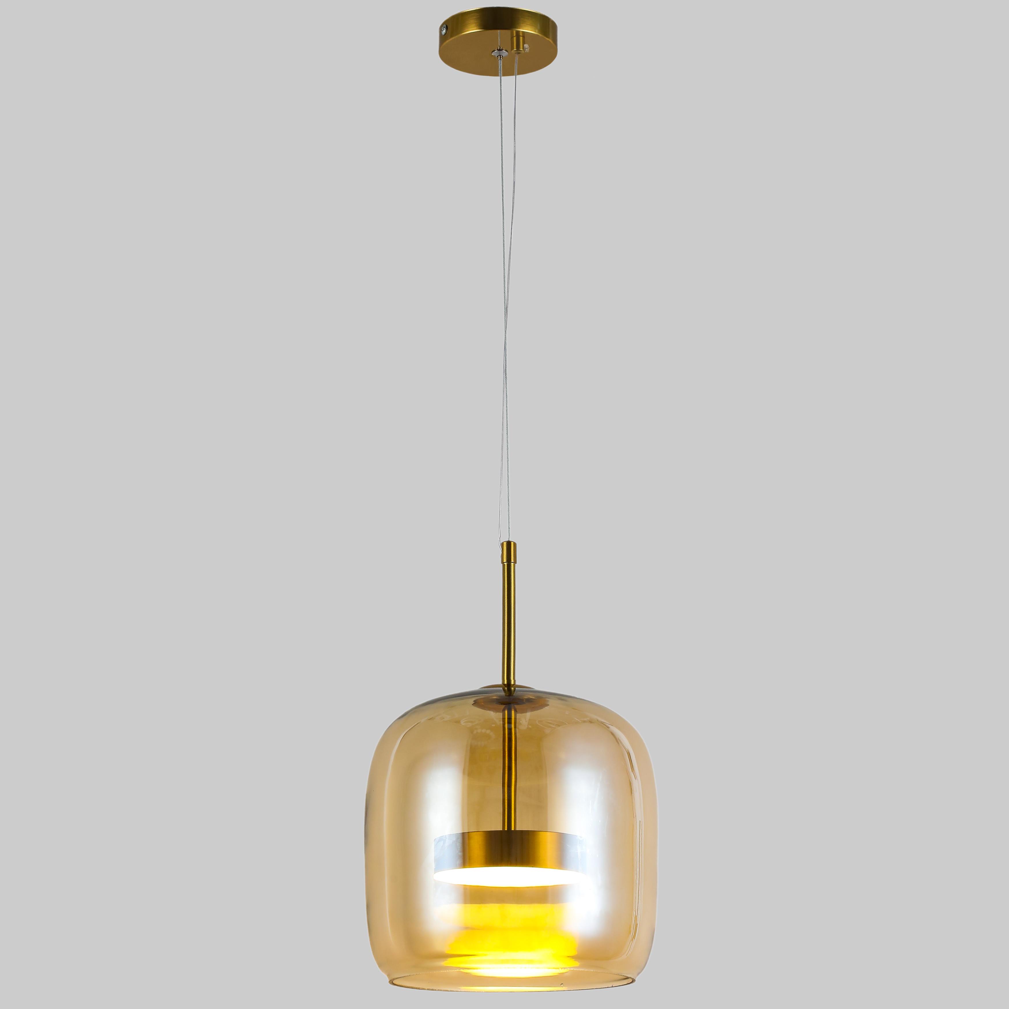 Подвес Led с кофейным плафоном 9W Бронзовый (909-XL157-1 220 AB+AM)