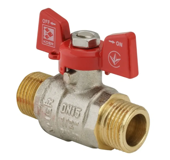 Кран шаровой для воды KOER 1/2" папа-папа шаровой кран латунная бабочка резьбовая для водопровода (0095)