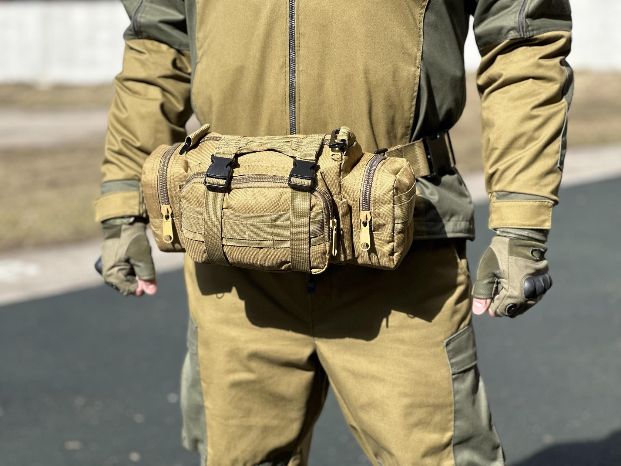 Сумка нагрудная поясная Tactic с ремнем на плечо 5 л Coyote (104-coyote) - фото 3 Сумка нагрудная поясная Tactic с ремнем на плечо 5 л Coyote (104-coyote) - фото 3