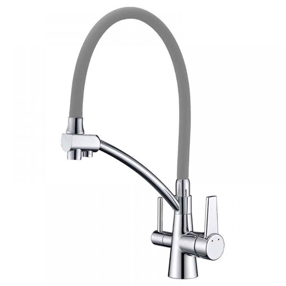 Смеситель для кухни KOER KB-72003-01 с выходом для питьевой воды Хром/Серый (25017945)