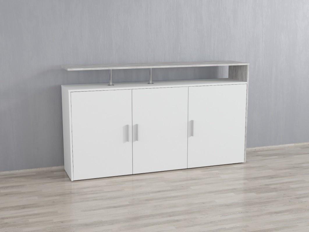 Тумба ТВ Moreli Nellie 1600x916x350 мм Белый/Бетон (id27-0000-87-white-beton)