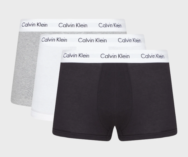 Набор трусов боксеров мужских Calvin Klein men boxer 3 шт. L Серый/Белый/Черный (97403196)