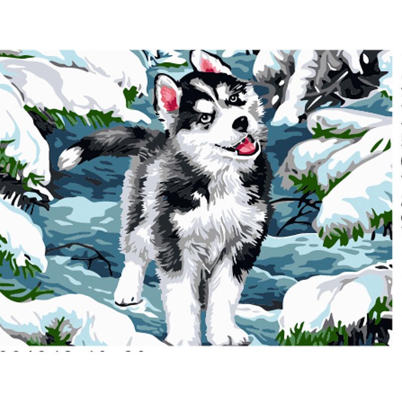 Картина по номерам Strateg Премиум Хаски 30x40 см (SS6842)