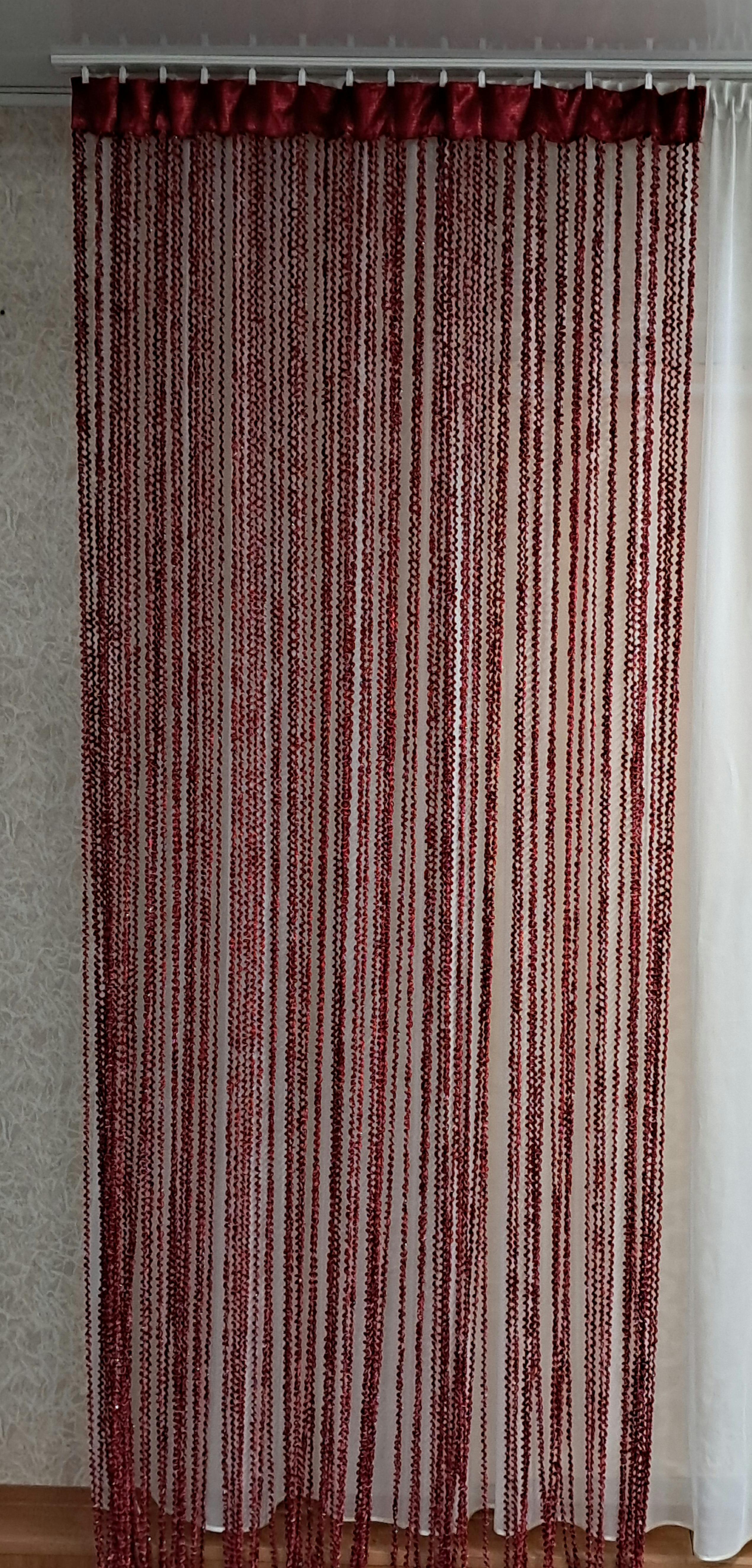 Шторы-нити Спиральки с люрексом 300х300 см Бордовый - фото 2 Шторы-нити Спиральки с люрексом 300х300 см Бордовый - фото 2