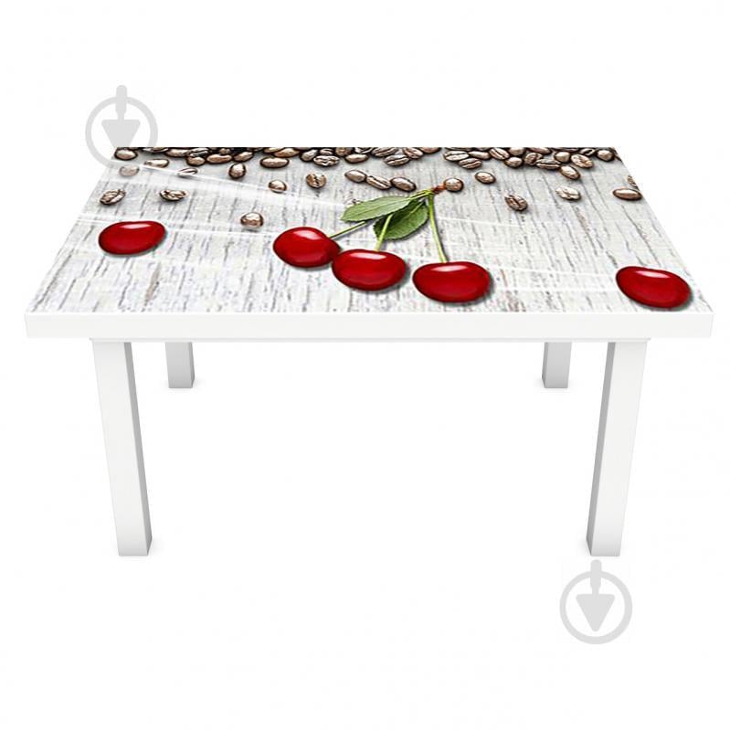 Наклейка виниловая на стол Zatarga  "Вишни и Кофе" 600х1200 мм (Z181308st)