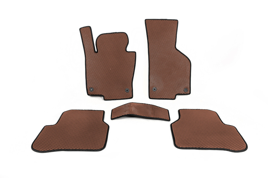 Автоковрики Digital Designs Volkswagen Passat B7 2010-2015 5 шт. Коричневый (1386483654)