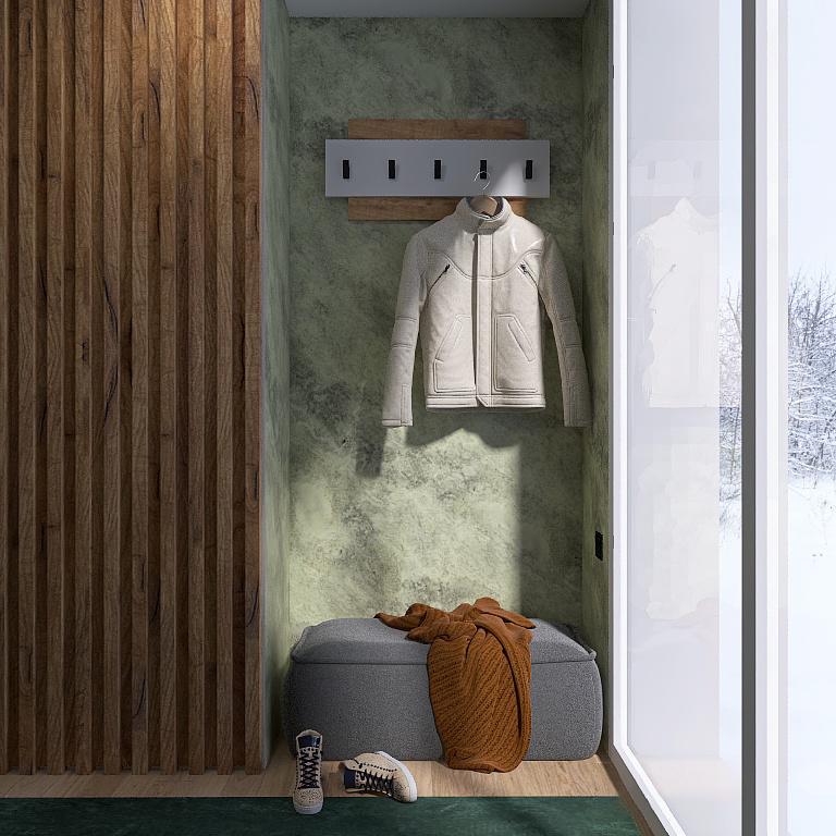 Вешалка на стену Нордик-800 Крафт Золотой/Белый (118380)