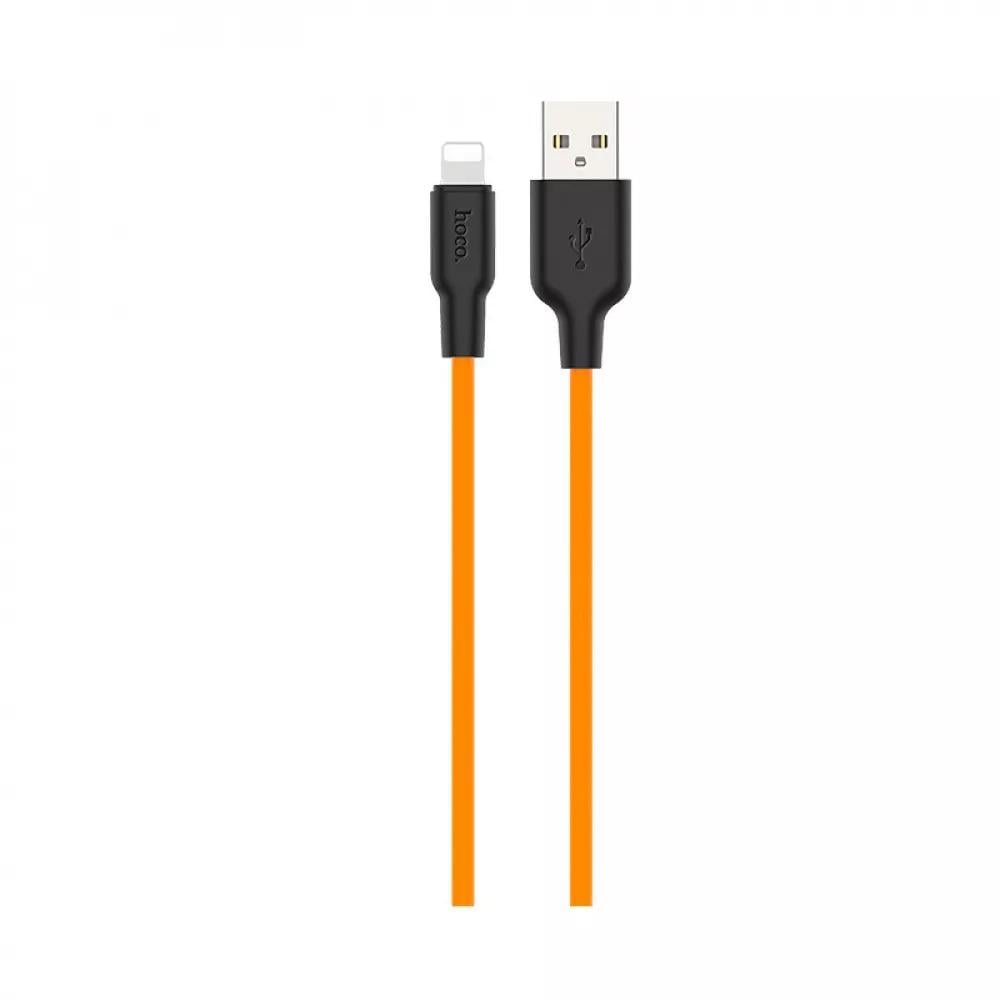 Кабель Hoco X21 Plus Silicone Lightning 1 м Black/Orange (554229)