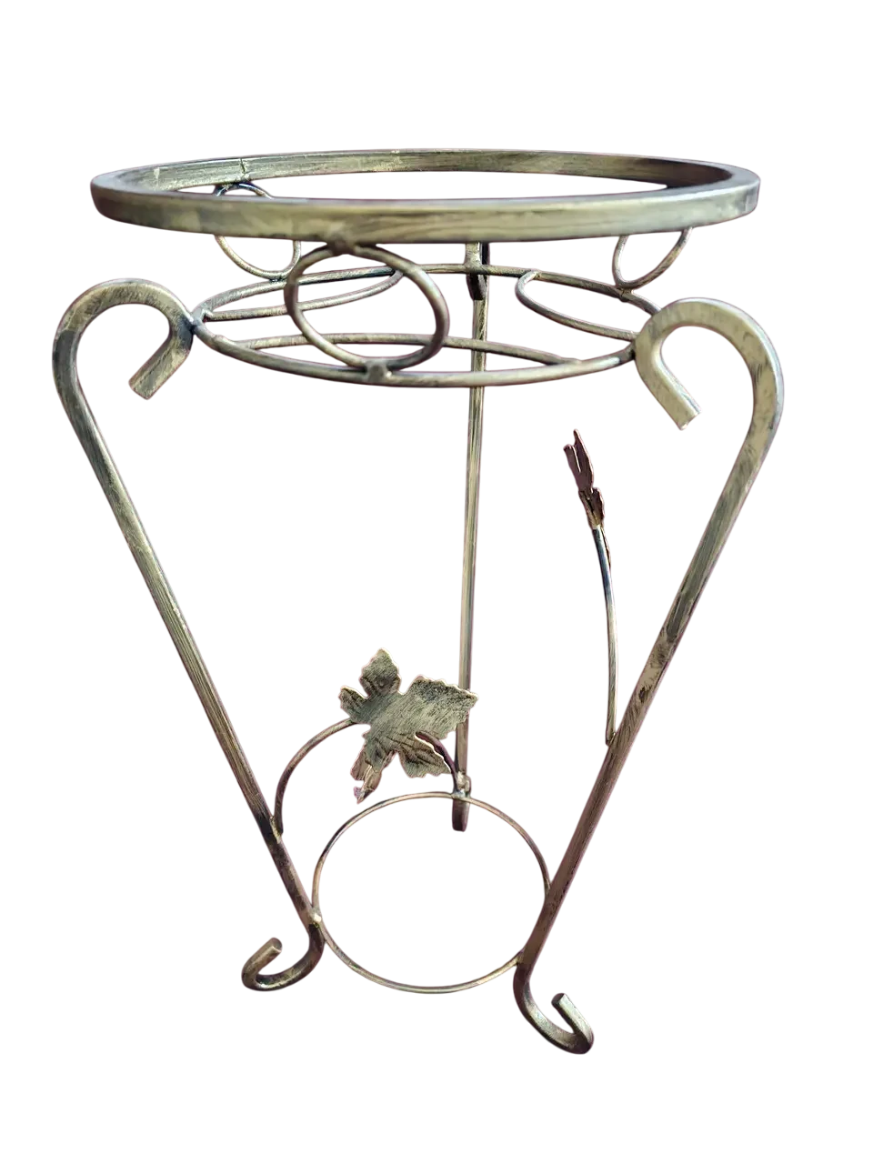 Подставка для цветов Хатинка на 1 вазон металлическая с золотой патиной 33х32 см (CNT00011724)