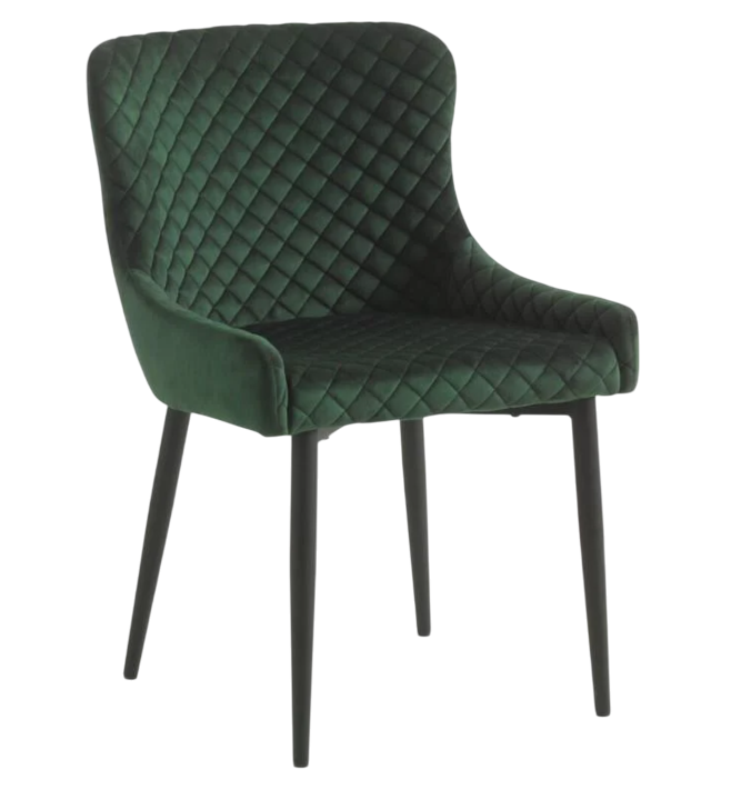 Стілець обідній оксамитовий 52х82х62 см Зелений/Чорний (bbd394d3)