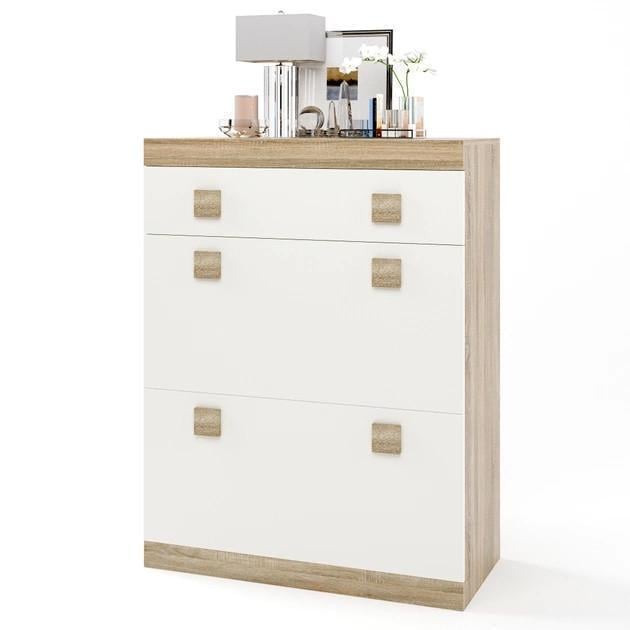 Тумба для взуття Соната ТО-800 Еверест 800х380х1055 мм Дуб сонома/Білий (EVR-20215)