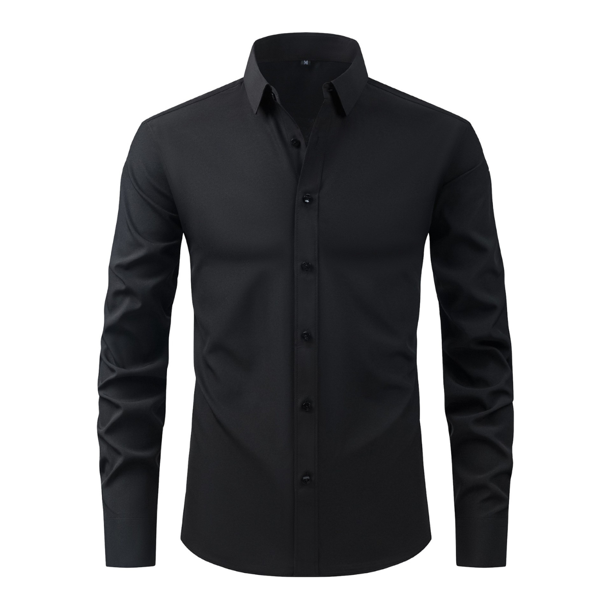 Рубашка мужская SlimFit классическая с длинным рукавом XL/2XL Черный (3650)