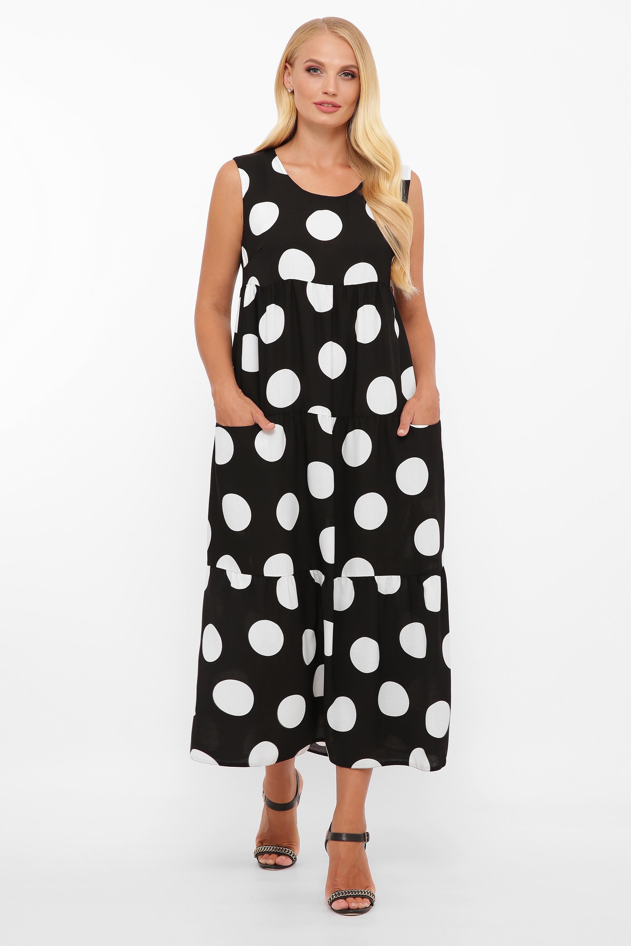 Платье VLAVI Тала р. 54 Черный/Горох (128403-54) - фото 2 Платье VLAVI Тала р. 54 Черный/Горох (128403-54) - фото 2