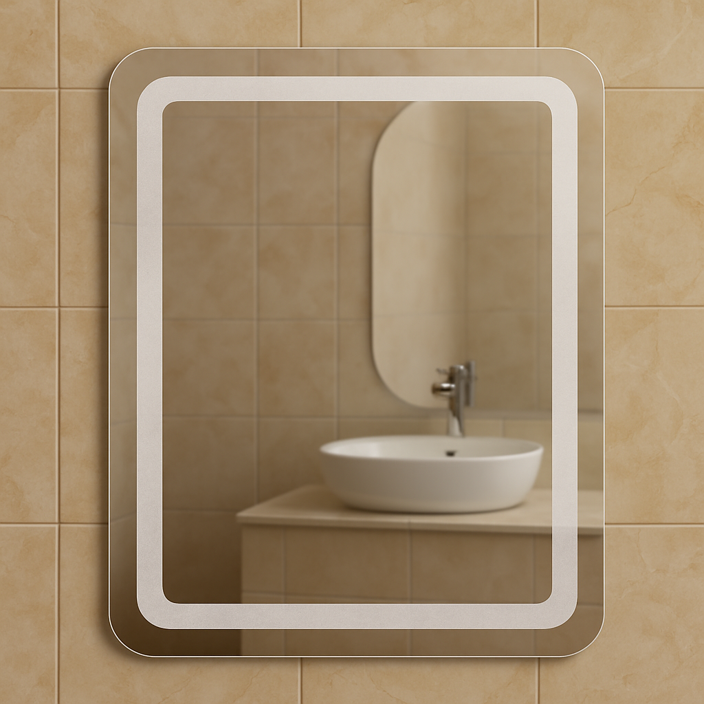 Зеркало в ванную MPS-16 60х50 см без подсветки с закругленными углами