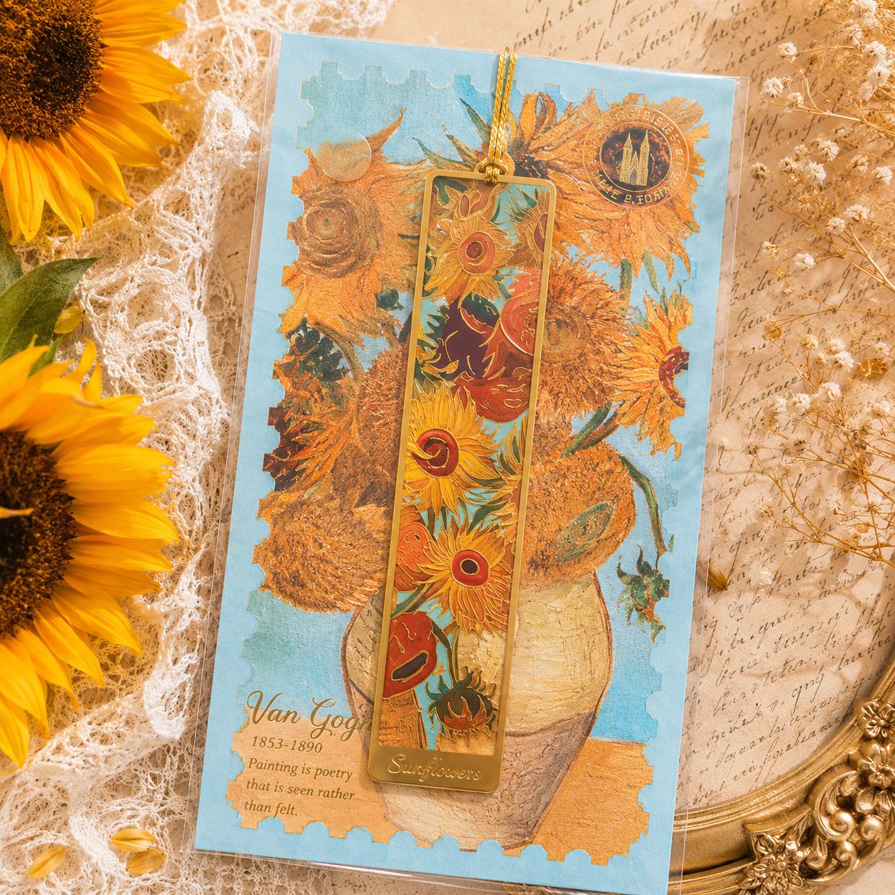 Закладка для книг металева Van Gogh Collection Соняшники Жовтий (37242443)