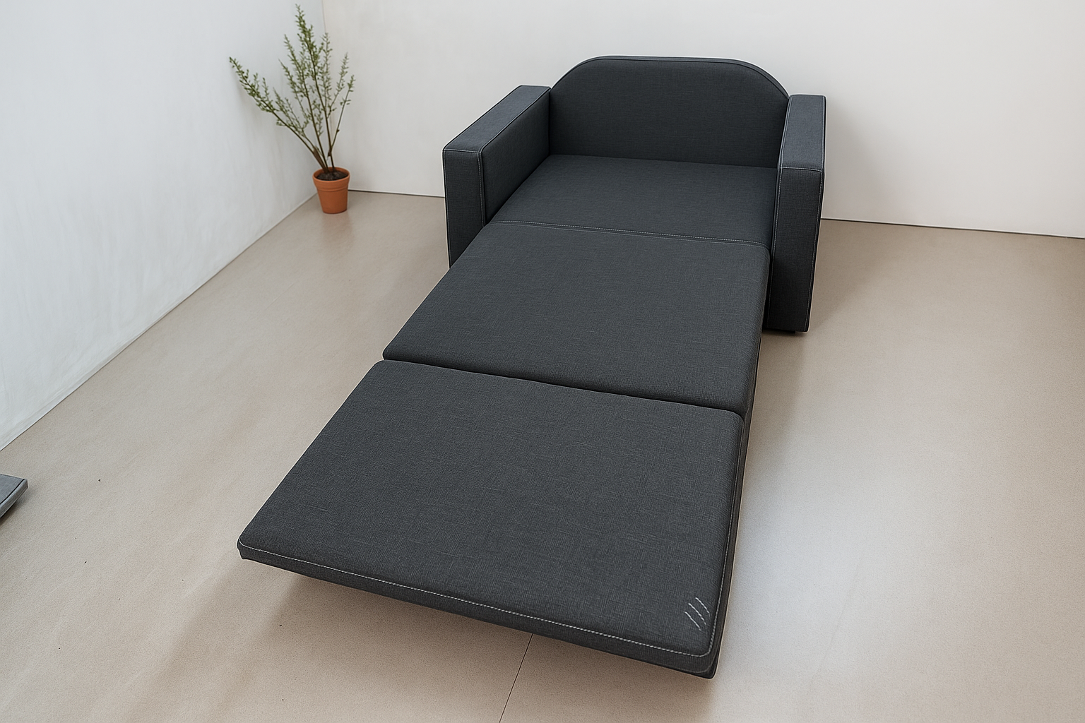 Диван-кресло мягкий раскладной Tobi Sho Максиан рогожка Bahama 1140х850х830 мм 42/Антрацит