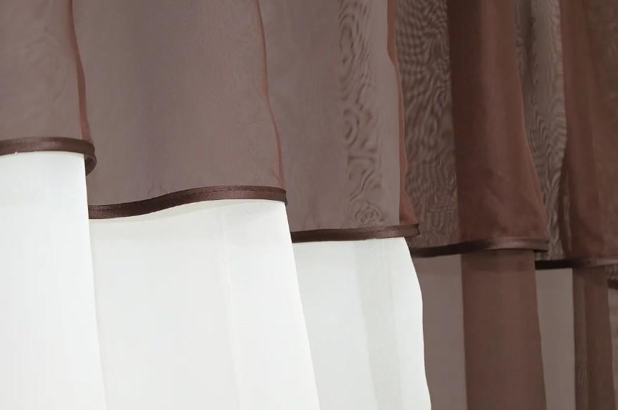 Шторки на кухню/балкон шифон 280х170 см Венге/Молочный (090к) - фото 6 Шторки на кухню/балкон шифон 280х170 см Венге/Молочный (090к) - фото 6