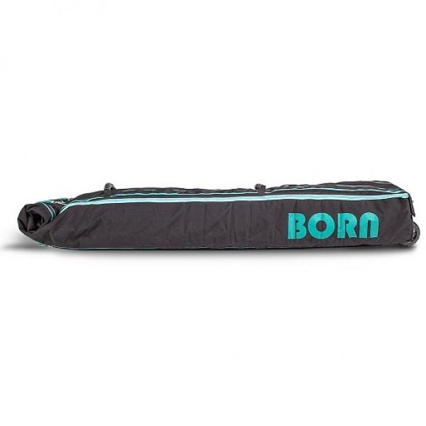 Чехол для лыж и сноуборда BORN 190х38х18 см на колесах Черно-бирюзовый