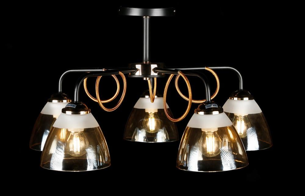 Люстра с плафонами Ray LGH60040/5 BK/FG (IR006527)