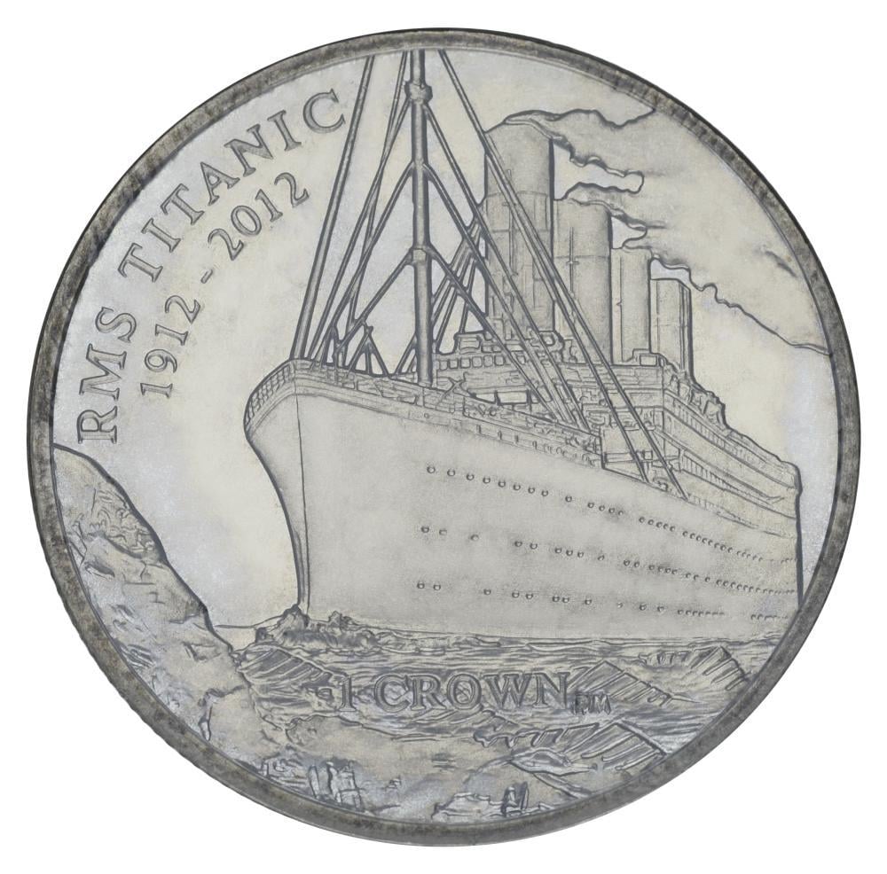 Коллекционная монета Остров Мэн 1 крона 2012 Корабль Титаник UNC Разновидность 1 (KM#1483)