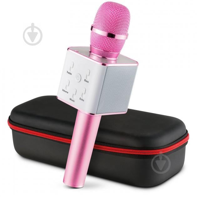 Беспроводной Караоке микрофон колонка Bluetooth FanMusic Q7 Pink Original Беспроводной Караоке микрофон колонка Bluetooth FanMusic Q7 Pink Original