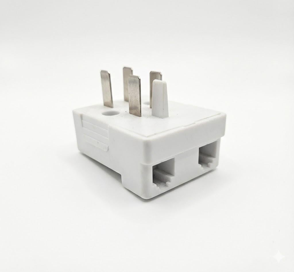 Вилка телефонна 6р4с EMT з 2-а гніздами (7332)