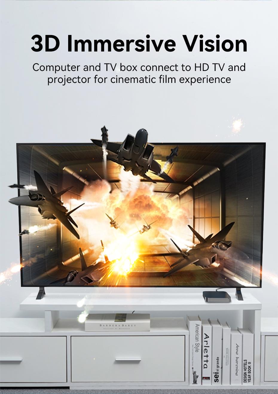 Кабель Vention HDMI 2.1 8K 60Hz 4K 120Hz 2K 144Hz 1080p 160Hz eARC, 12 біт, 48 Гбіт/с 1 м Чорний (ALGLF) - фото 8