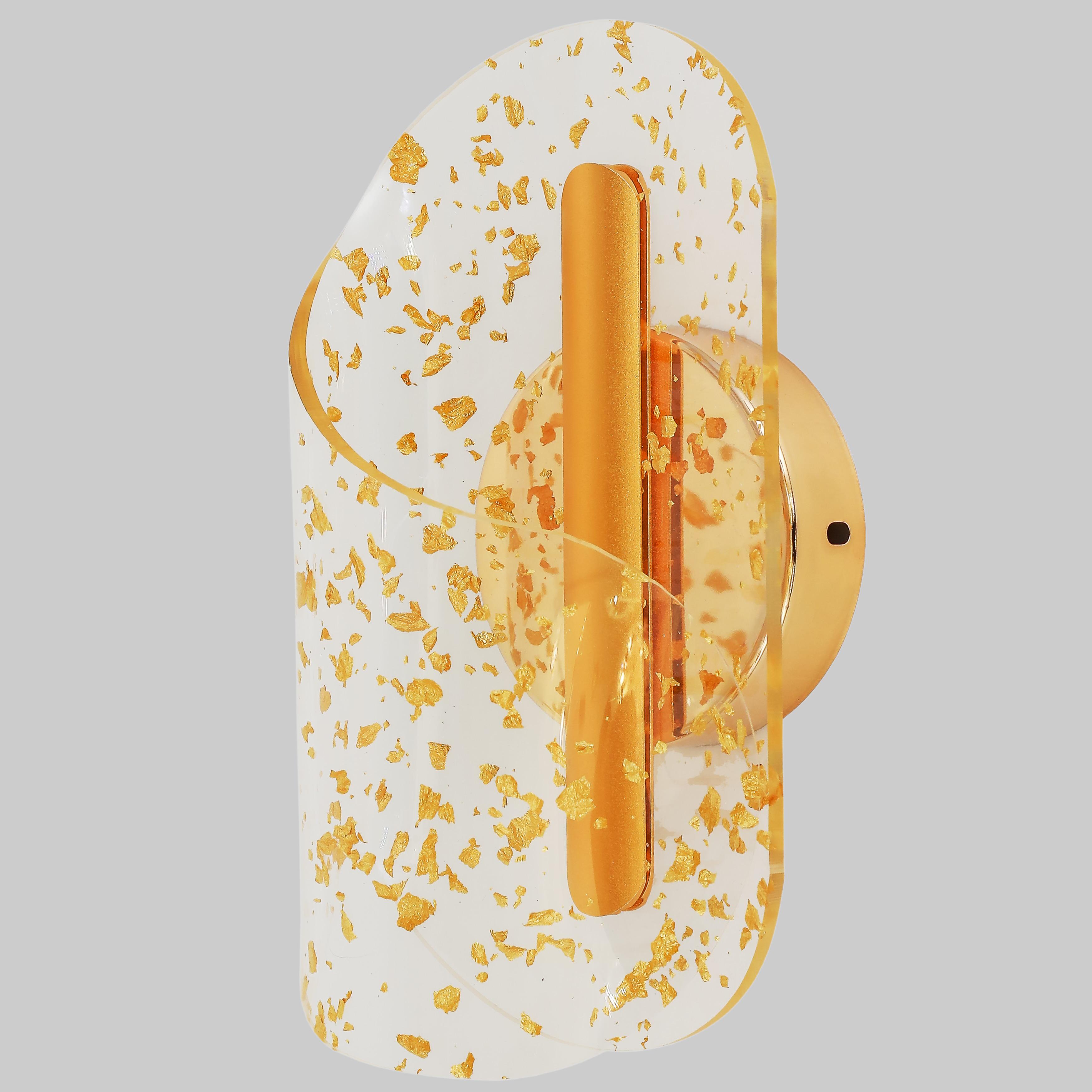 Светильник/бра настенный с частичками золота 5W Золотистый (96-W6391(1) GD)