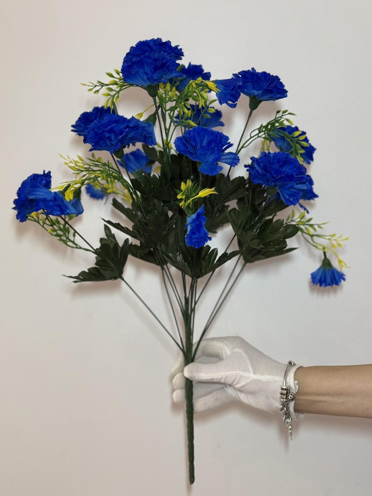 Искусственный букет Гвоздика 55 см Синий - фото 2 Искусственный букет Гвоздика 55 см Синий - фото 2