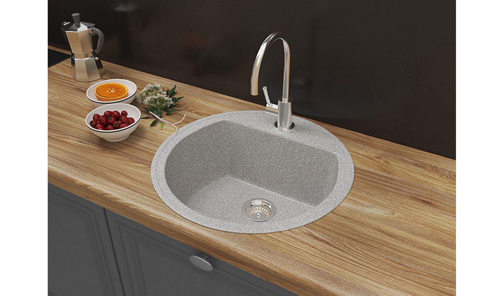 Гранітна кухонна мийка Lexona Ella Сірий - фото 3