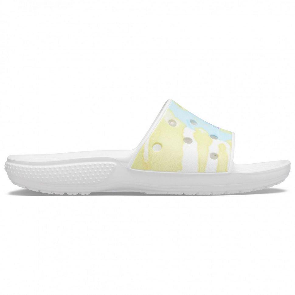 Шльопанці жіночі утеплені Crocs Classic Tie-Dye Slide р. 39-40 Білий (7928) - фото 7 Шльопанці жіночі утеплені Crocs Classic Tie-Dye Slide р. 39-40 Білий (7928) - фото 7