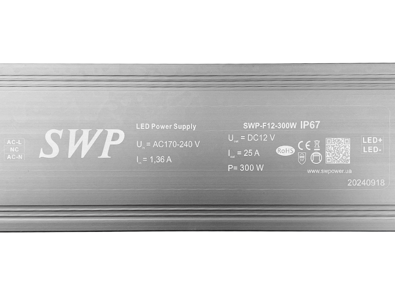 Блок живлення 300W IP67 12V герметичні стабілізовані за напругою (SWP-F12-300W) - фото 5