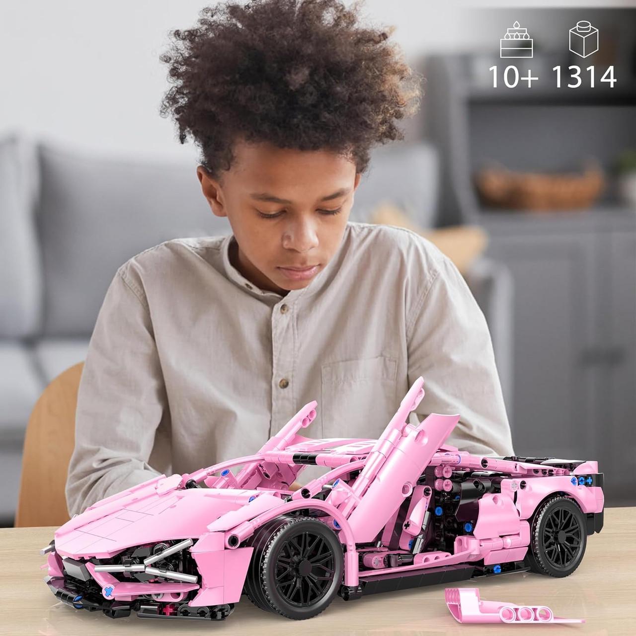 Конструктор автомобильный Lamborghini Sian 1316 дет. Розовый - фото 2