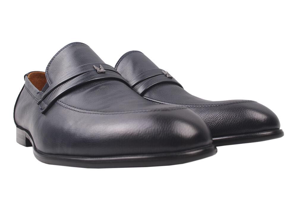 Туфли-лоферы мужские Lido Marinozi из кожи р. 41 Черный (177-20DT)